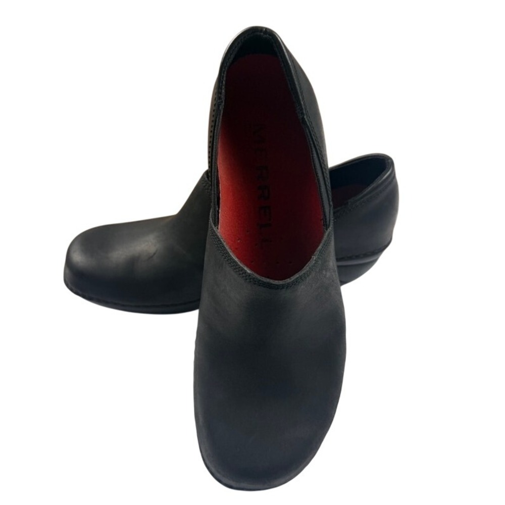 Merrell Encore Q2 Breeze Black Leather Slip On Clogs Mules Womens 7.5